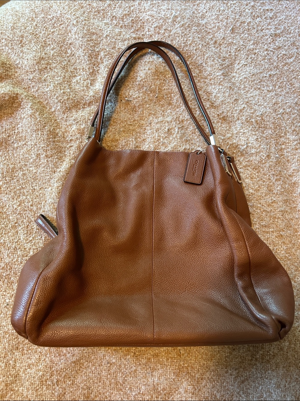 Coach Edie 31 Shoulder Bag - Chestnut Brown Pebbled Leather